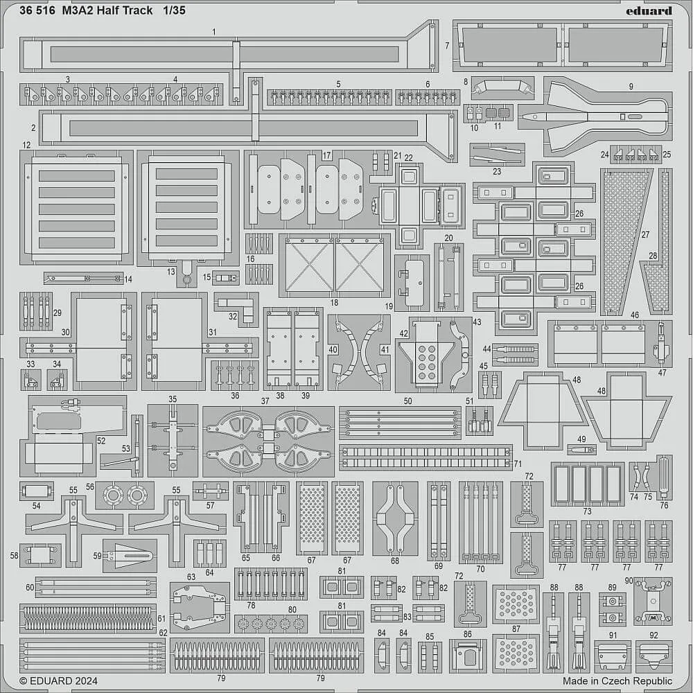 1:35 M3A2 Half Track Detail Set for Tamiya 36516 Eduard