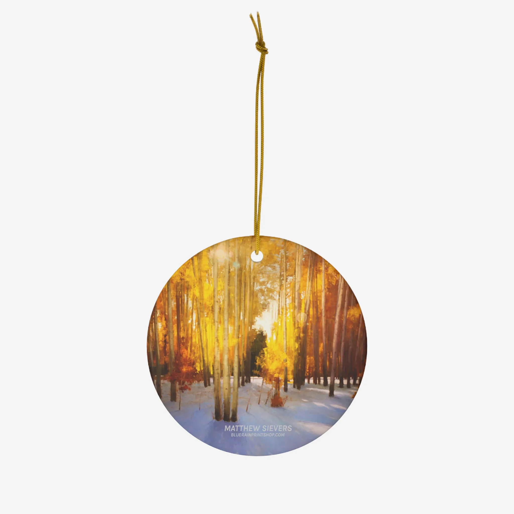 Aspen Shadows Ceramic Ornament