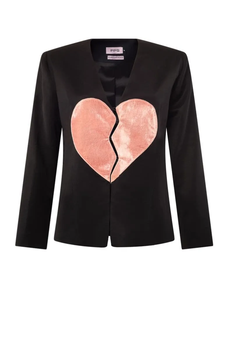 BROKEN HEART MOTIF BLAZER
