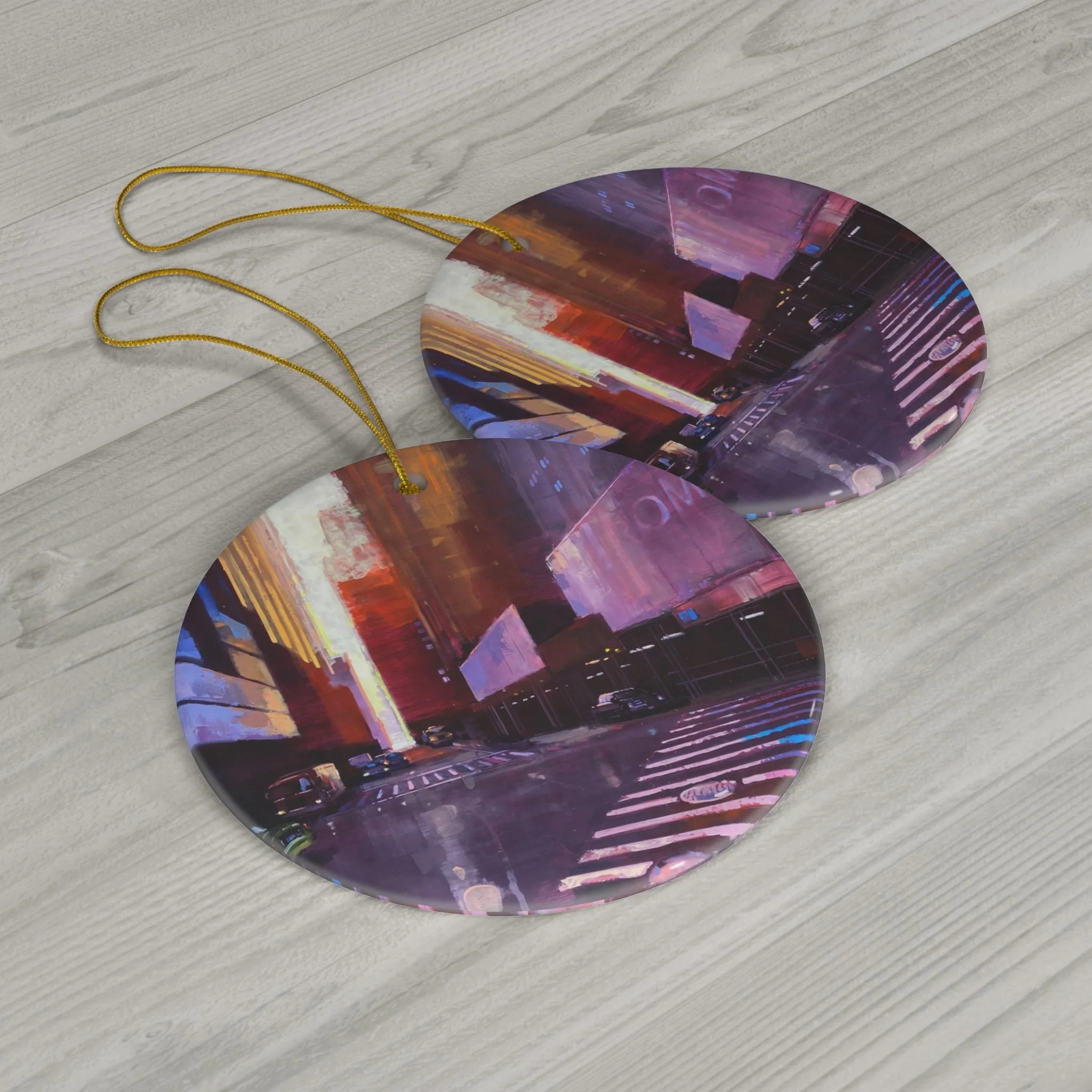Crosswalk Ceramic Ornament