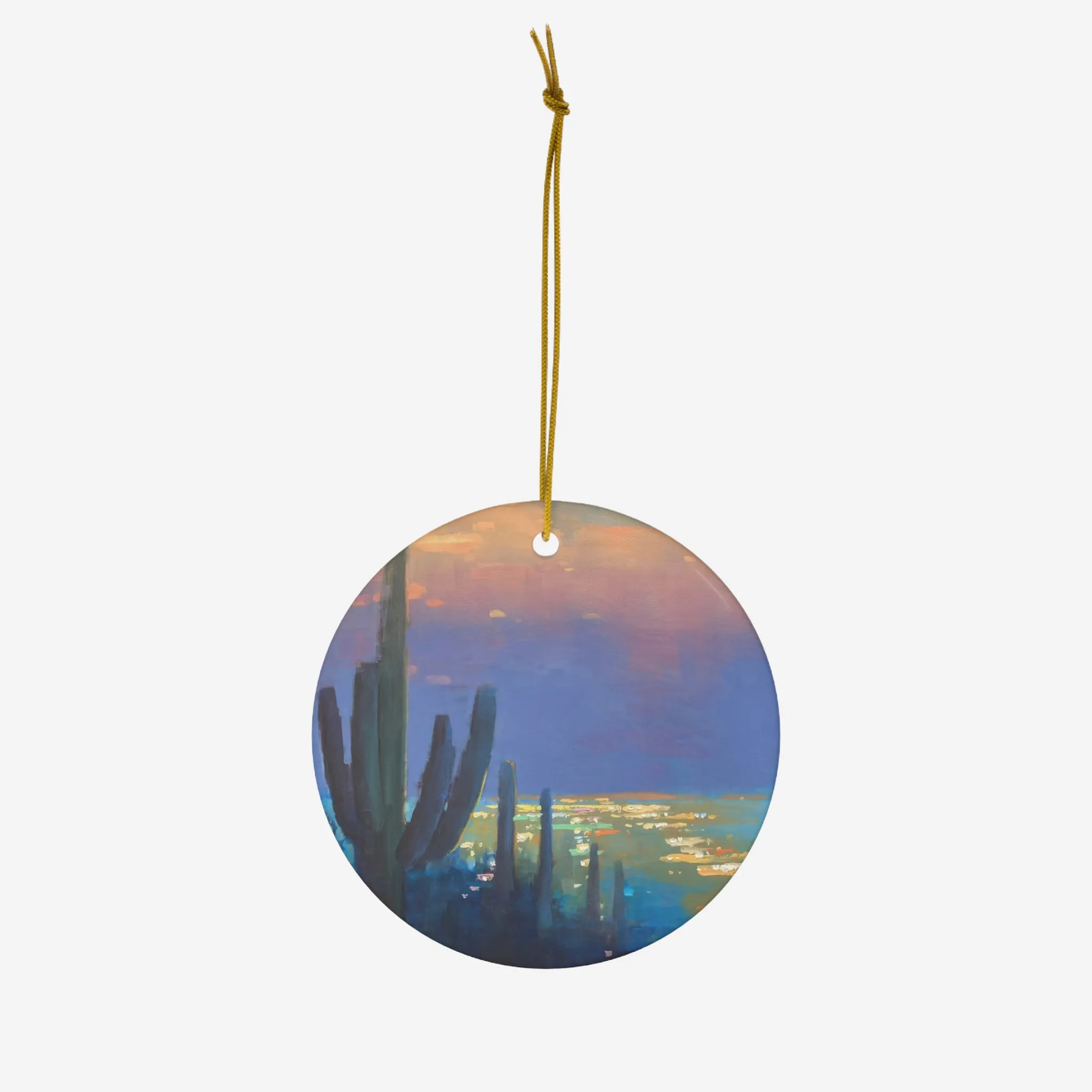 Dusk and Diamonds Ceramic Ornament