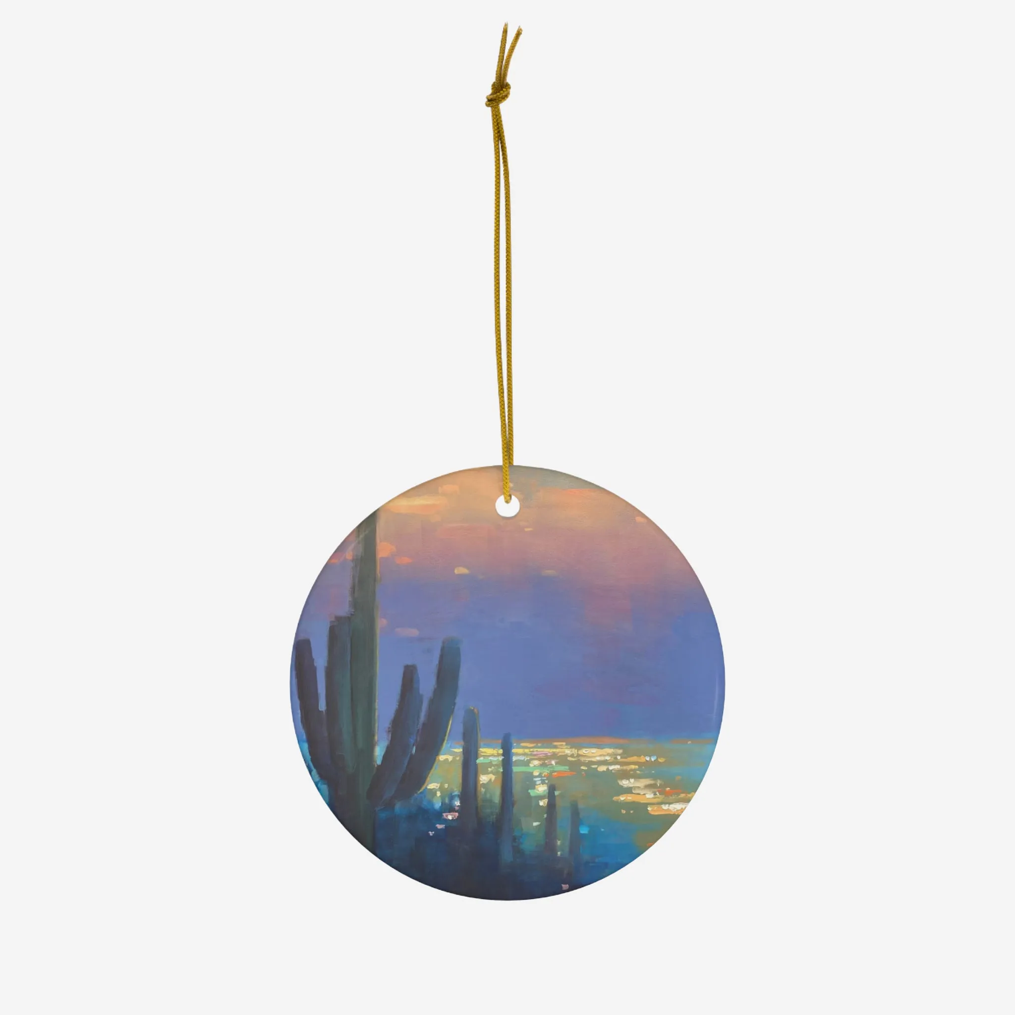 Dusk and Diamonds Ceramic Ornament