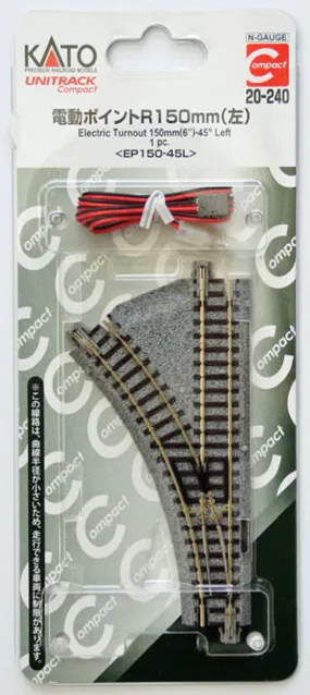 Kato 20-240 Compact Electric Turnout 150mm 45 Left(EP150-45L) (N scale)
