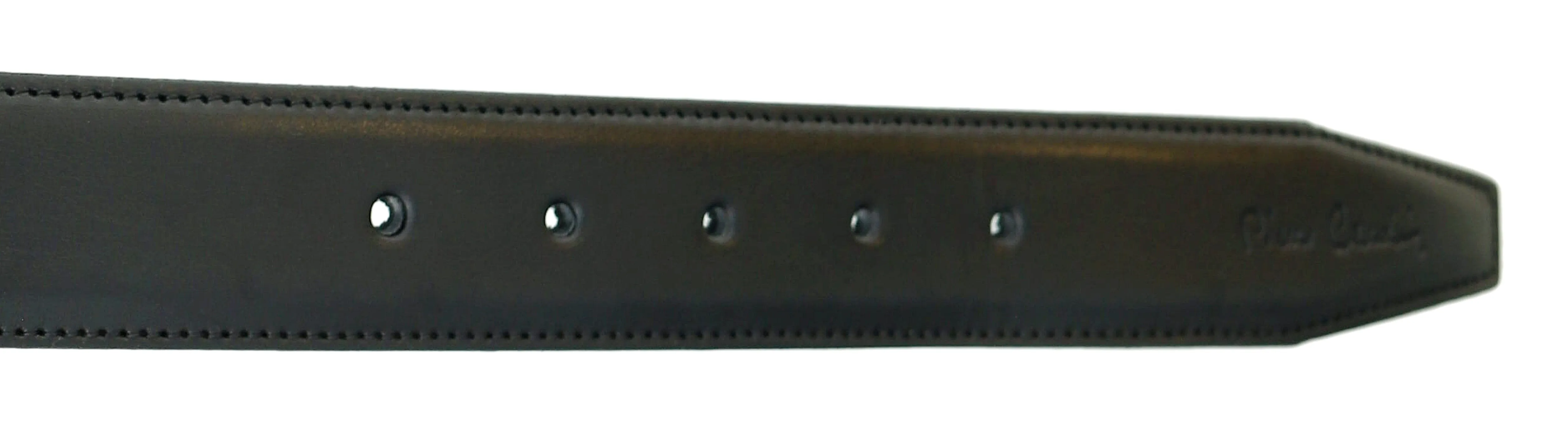 Pierre Cardin Black Smooth Classic Silver D-Ring Adjustable Belt Adjustable Mens Belt-