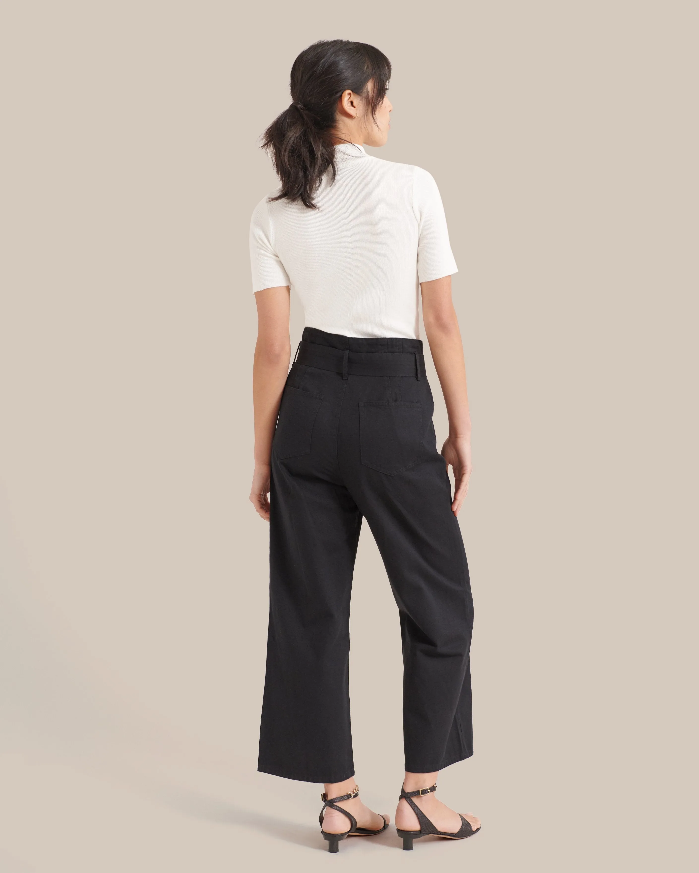 Ting Ting Mock-Neck Short-Sleeve Sweater