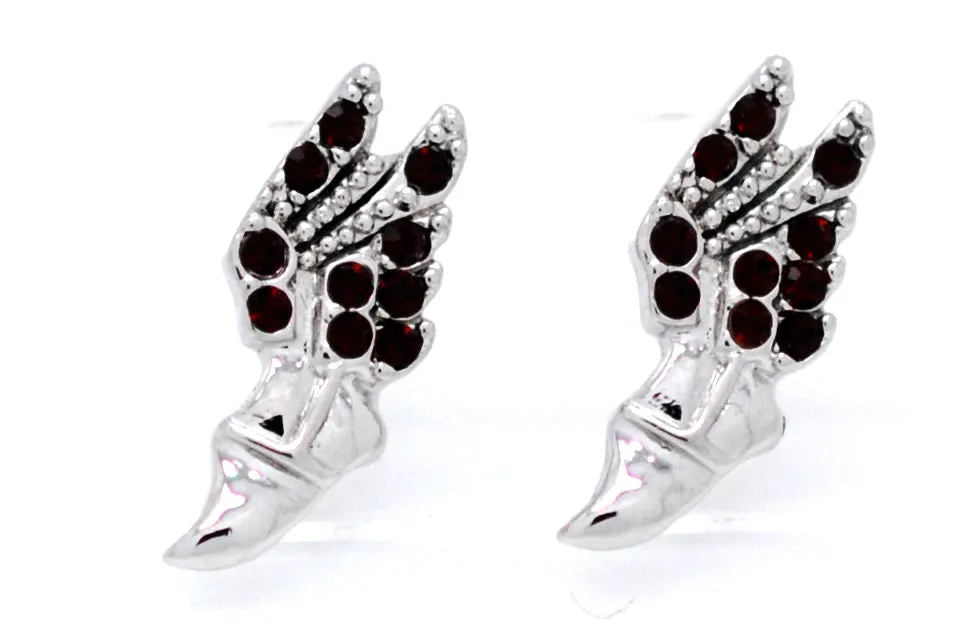 Track Winged Foot Earrings - POST
