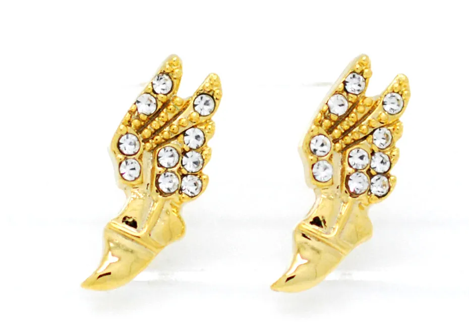 Track Winged Foot Earrings - POST