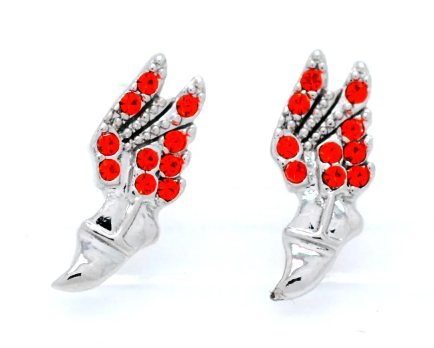 Track Winged Foot Earrings - POST