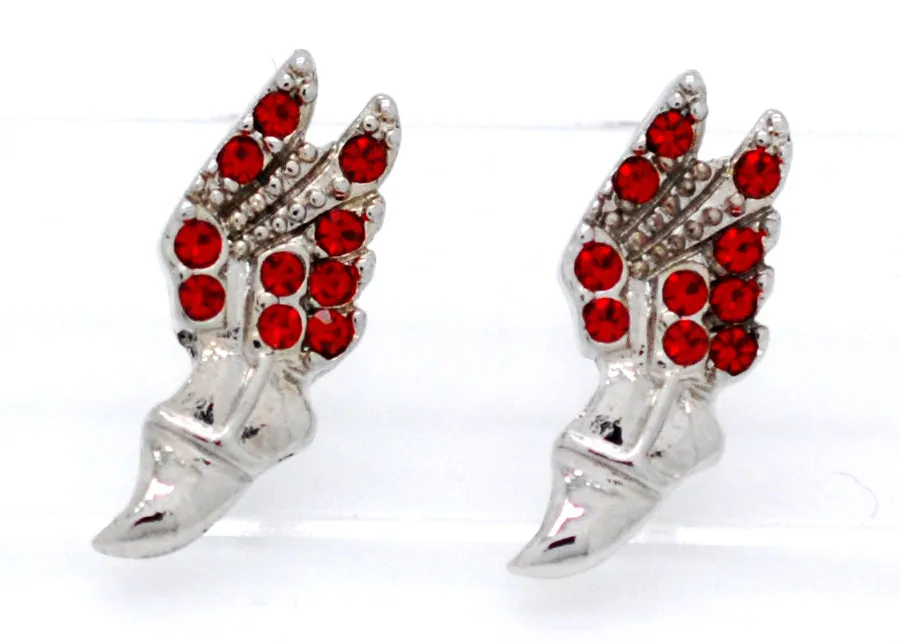 Track Winged Foot Earrings - POST
