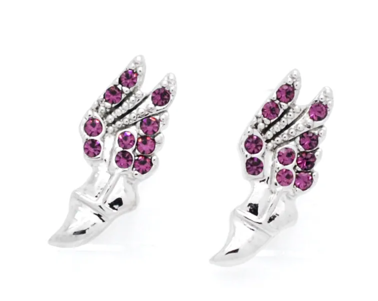 Track Winged Foot Earrings - POST