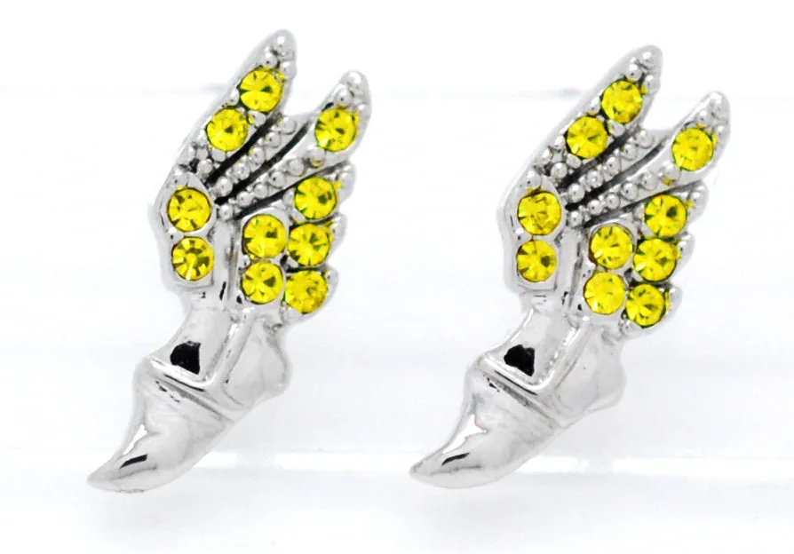 Track Winged Foot Earrings - POST
