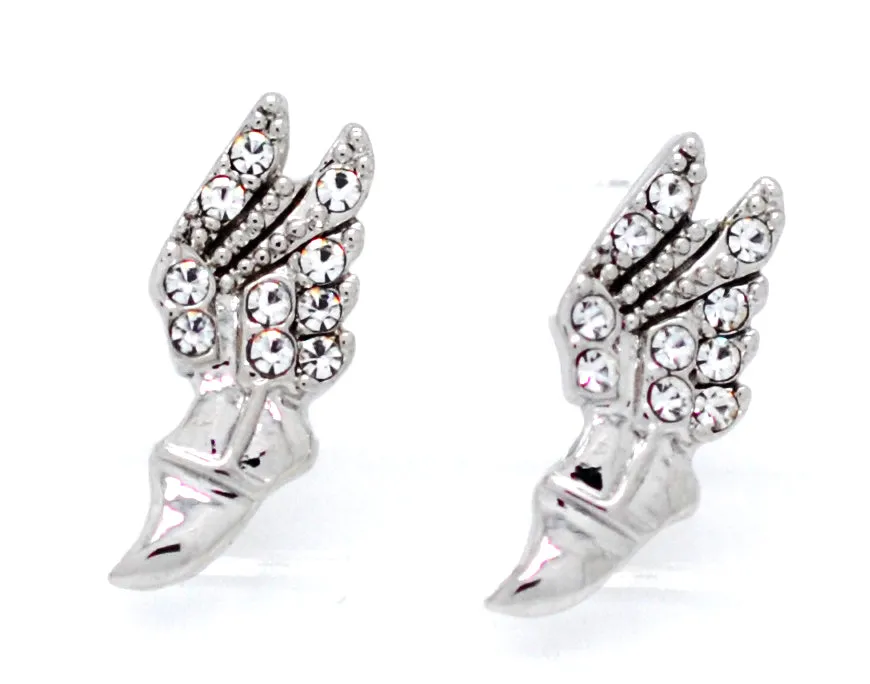 Track Winged Foot Earrings - POST