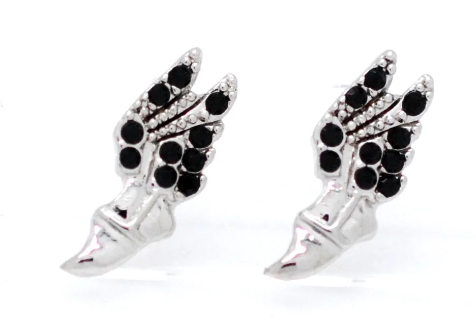 Track Winged Foot Earrings - POST