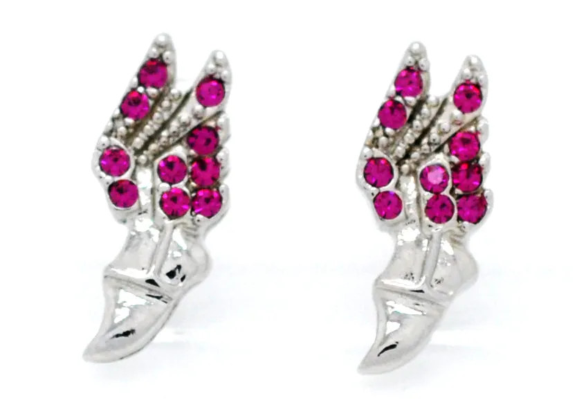 Track Winged Foot Earrings - POST